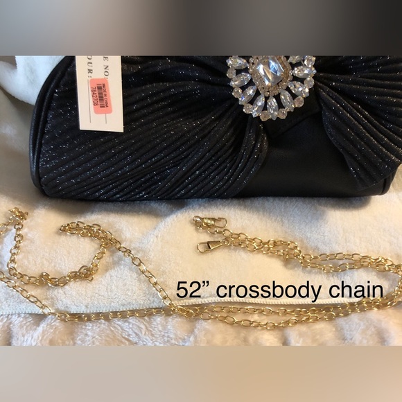 Glamorous Black Crossbody Bag with Crystal Accents - Picture 8 of 15